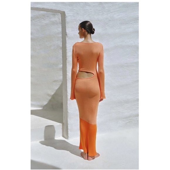 728. BAOBAB Betsey Knit Orange Maxi Dress $285 NWOT Large - Picture 7 of 8